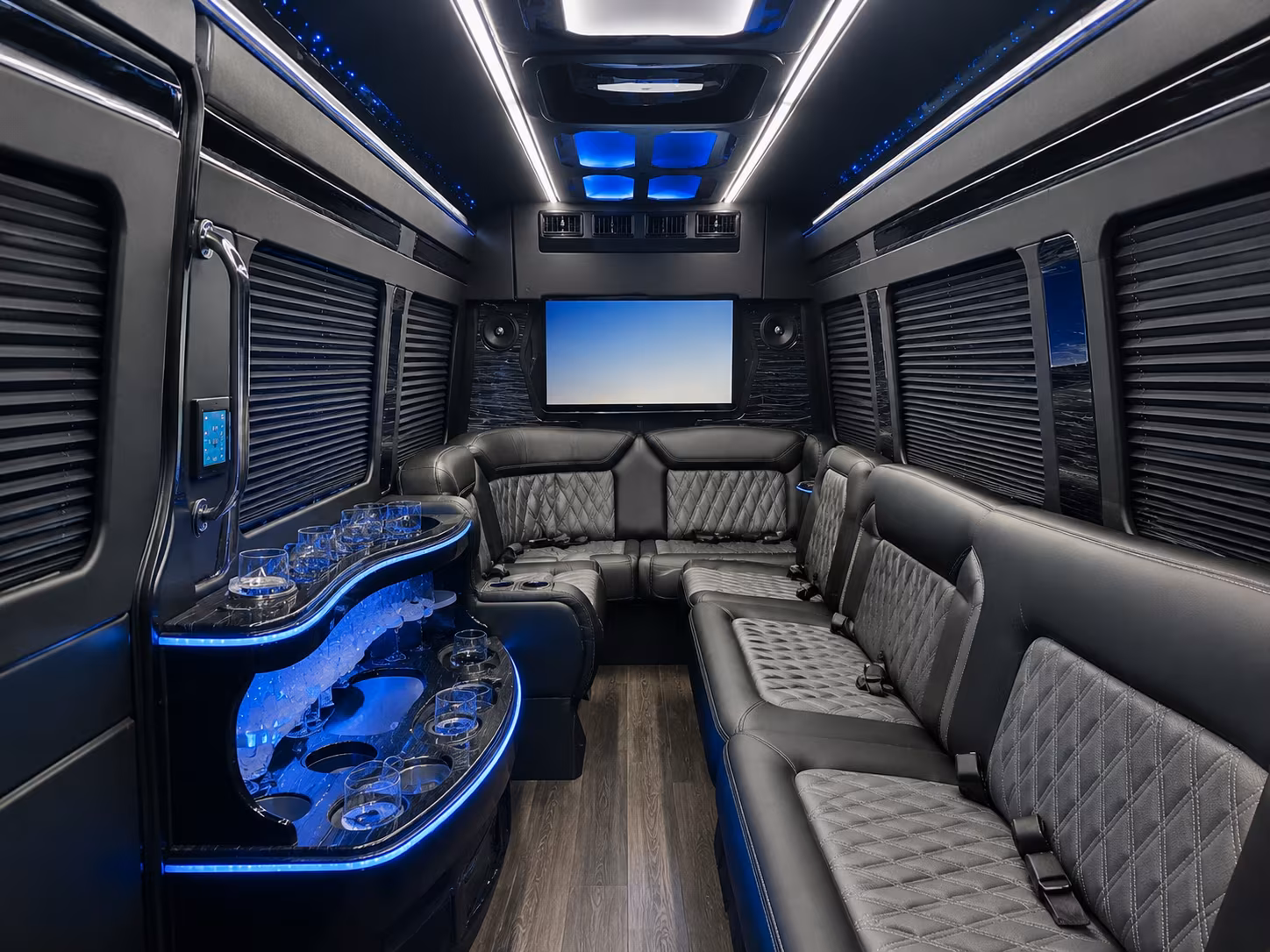 pick the prom bus color size and amenities your group wants